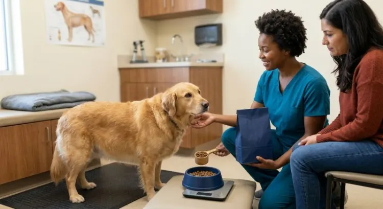 Croquettes chien en surpoids 2026 : calories, protéines et fibres